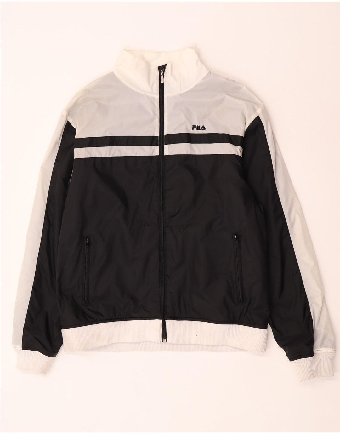 Jachetă Bomber Fila pentru bărbați UK 40, mare, neagră, poliamidă