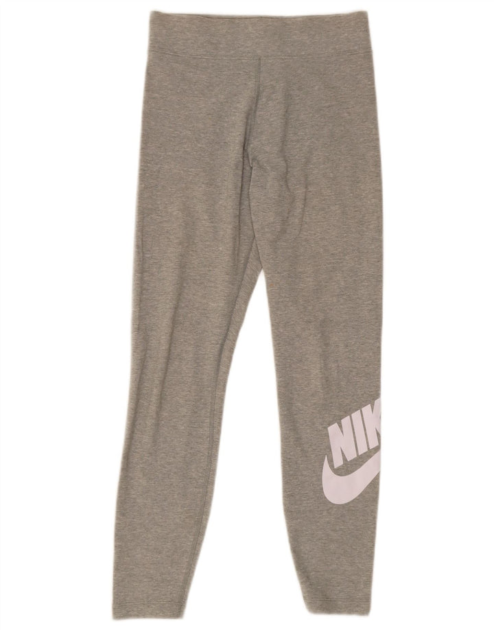 Leggings grafic Nike pentru femei UK 10, bumbac gri mic