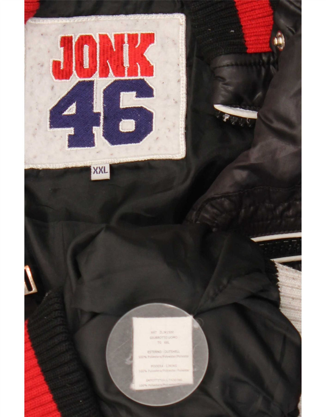 Jachetă căptușită pentru bărbați Jonk 46 UK 44 2XL Poliester color bloc negru