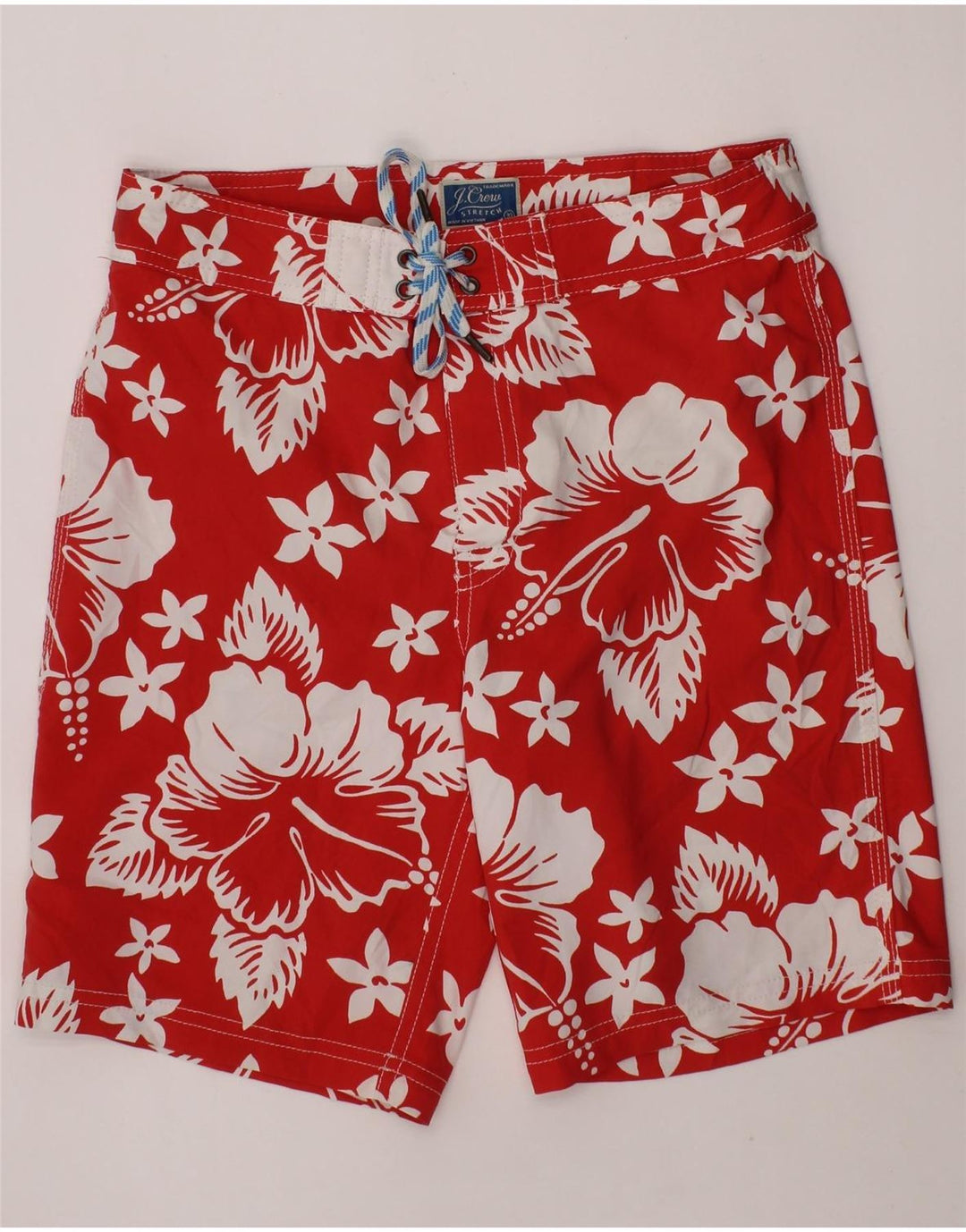 J. CREW Boys Swimming Shorts 9-10 Years  Red Floral Polyester