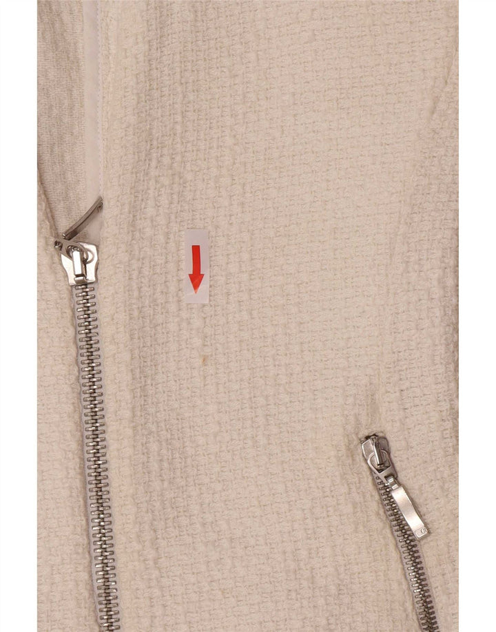 Jachetă Blazer pentru Damă Zara UK 8 Mic Bumbac Alb