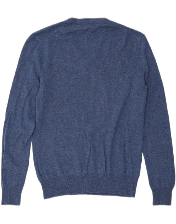 Polo Ralph Lauren Mens V-Neck Jumper Sweater Medium Blue Wool