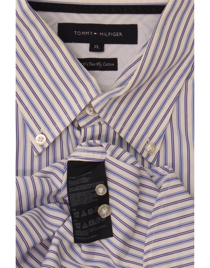 Cămașă pentru bărbați Tommy Hilfiger XL, bumbac cu dungi albastre