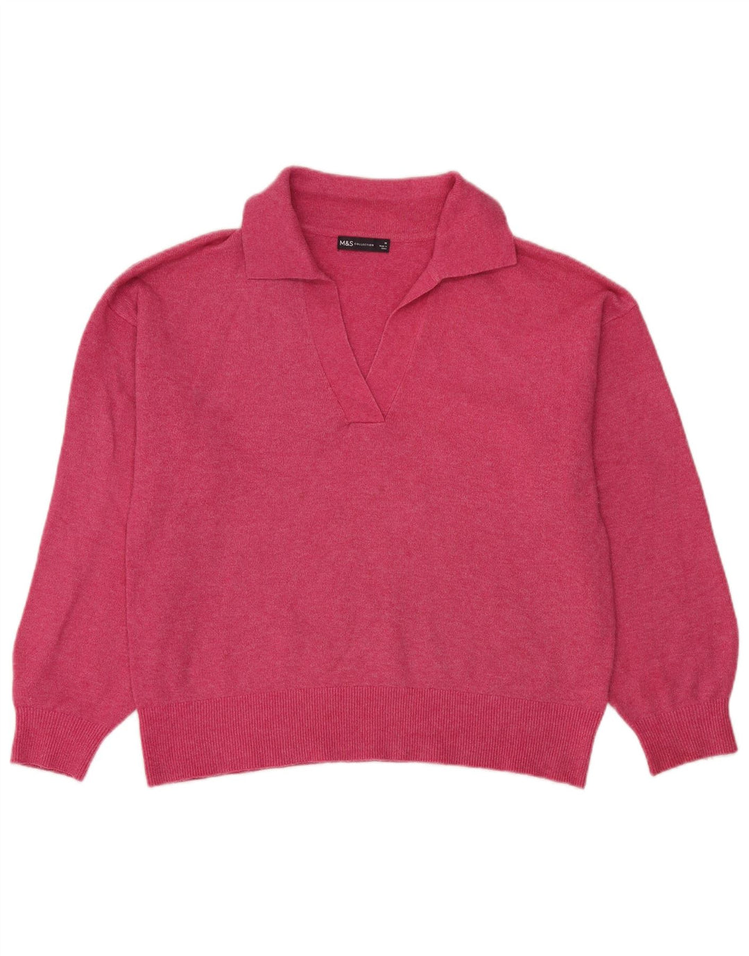Pulover cu gât polo supradimensionat pentru femei Marks & Spencer UK 14 Roz mediu
