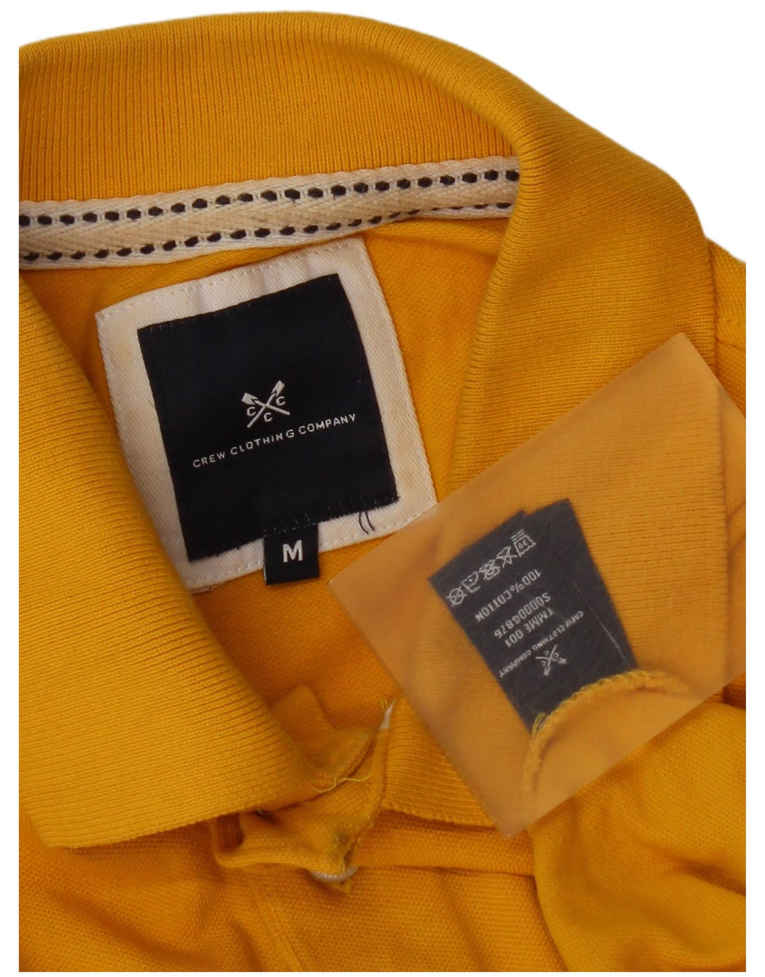 Crew Clothing Tricou polo pentru bărbați Bumbac galben mediu