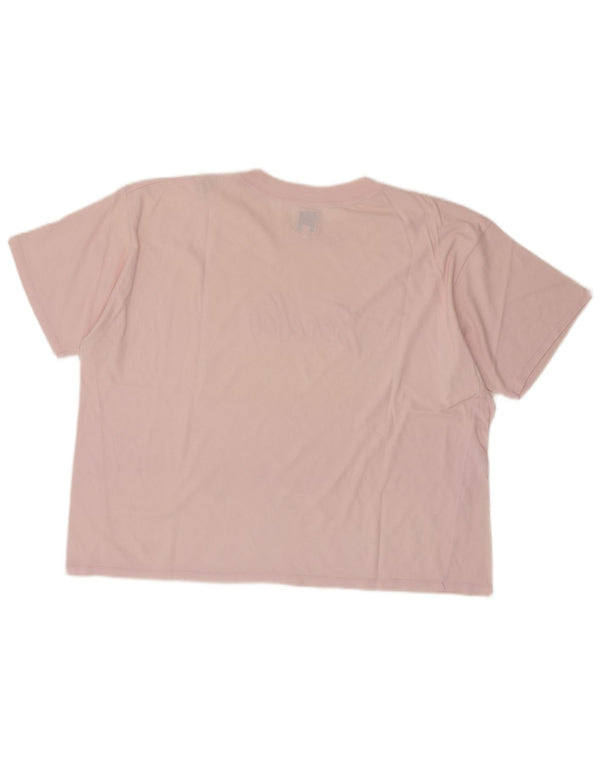 Tricou grafic supradimensionat pentru femei Benetton Top UK 14 Medium Pink Bumbac