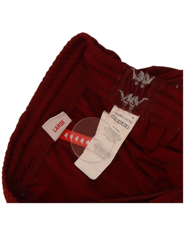 Pantaloni de trening cu grafică pentru bărbați Kappa, roșu, poliester color bloc