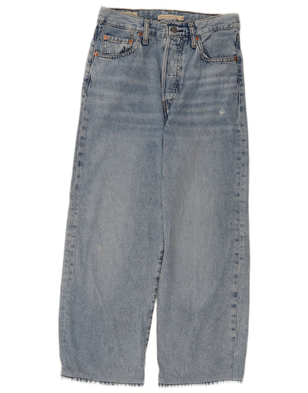Blugi tăiați drept pentru femei Levi's Ribcage W28 L25 Bumbac albastru