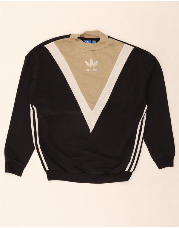 Pulover de hanorac grafic Adidas pentru femei UK 12 Medium Black Colorblock