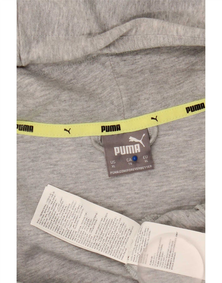 Pulover Puma pentru bărbați, cu fermoar, XL, bumbac gri