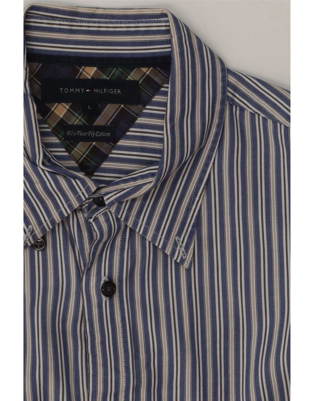 Cămașă pentru bărbați Tommy Hilfiger, bumbac cu dungi mari, albastre
