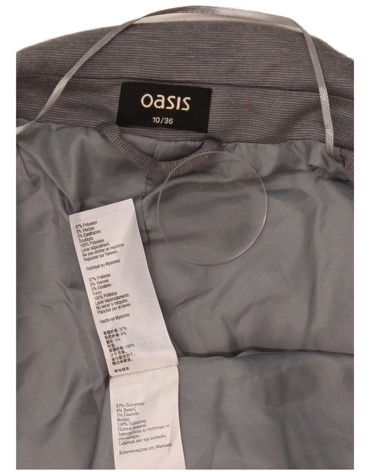Jachetă Blazer pentru femei Oasis UK 10, Gri mic, poliester cu dungi