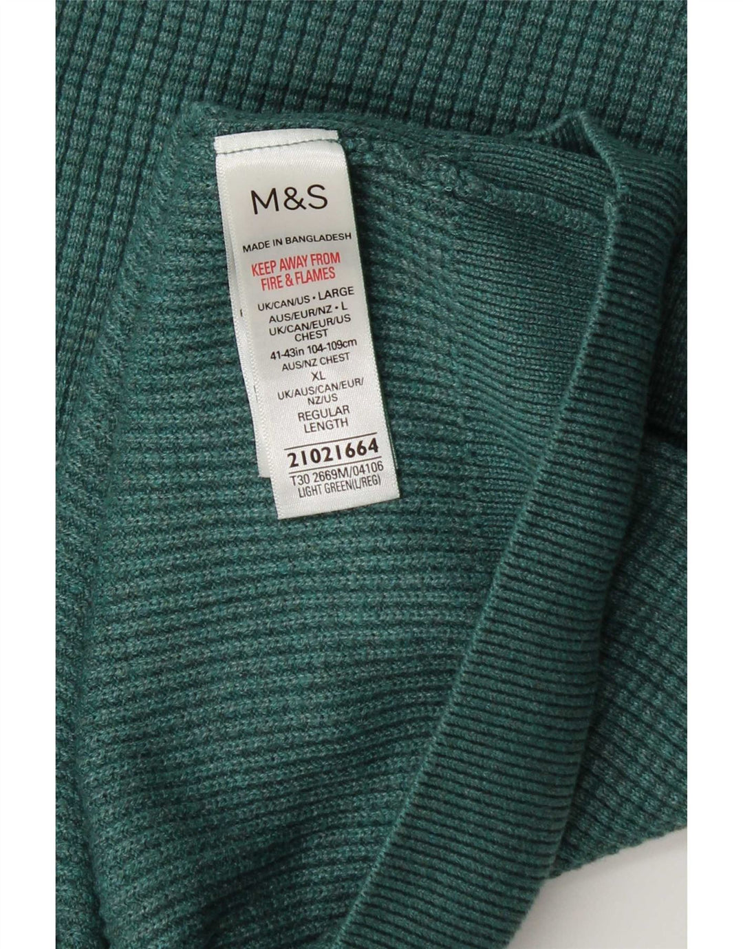 Pulover Marks & Spencer pentru bărbați, cu gât turnat, din poliester verde mare