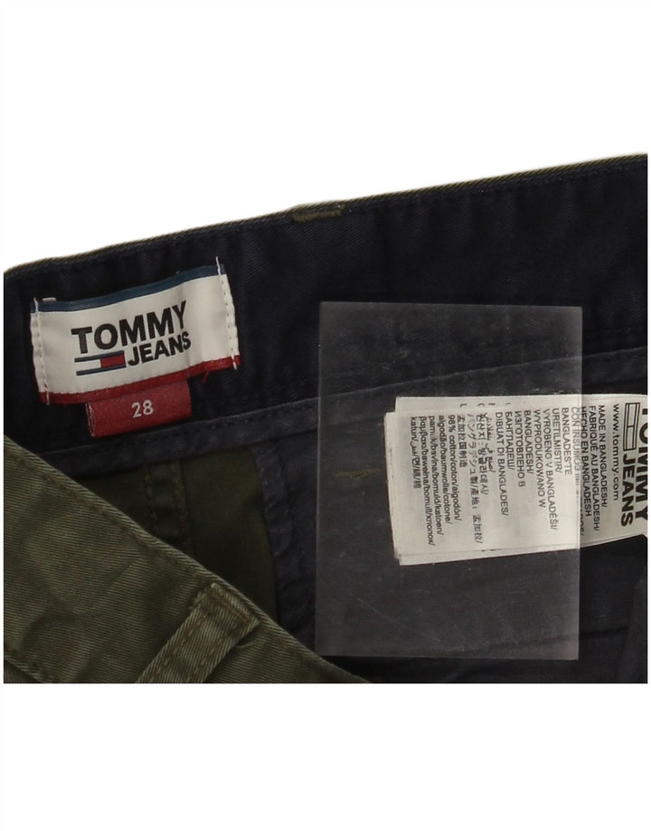 Pantaloni scurti chino TOMMY HILFIGER pentru femei W28 bumbac kaki mediu
