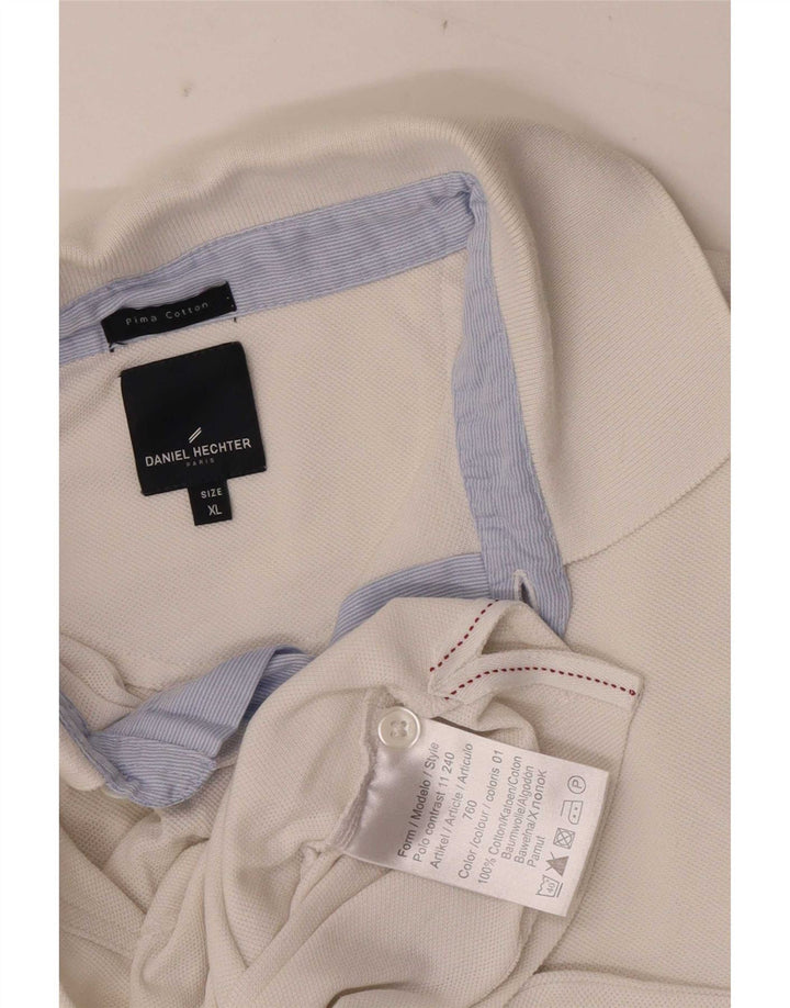 Tricou polo pentru bărbați Daniel Hechter XL bumbac alb