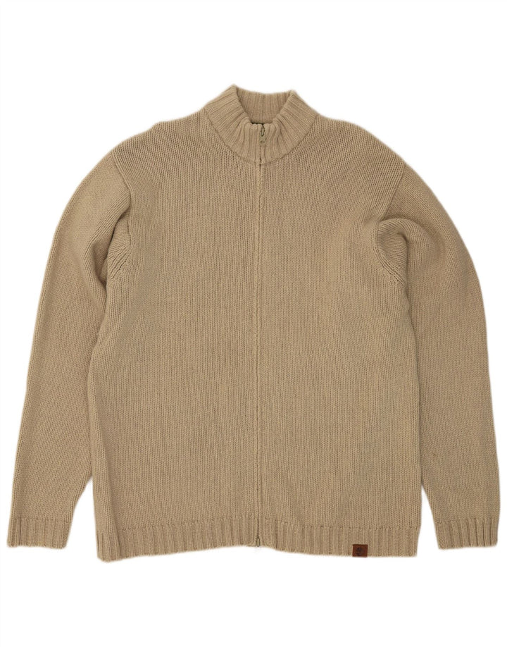 Pulover cardigan pentru bărbați Timberland XL, bej, lână de miel