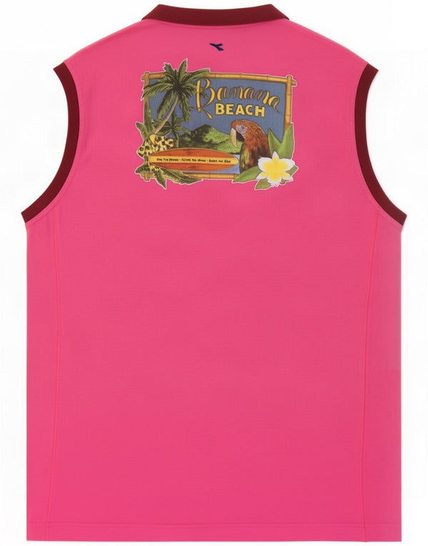 Diadora Womens Graphic Vest Top UK 18 XL Pink Bumbac