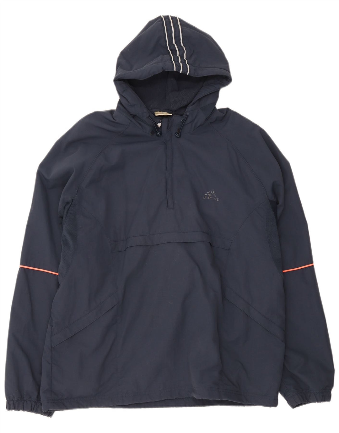 Jachetă Anorak cu glugă Adidas pentru bărbați Marea Britanie 42/44 Poliester mare bleumarin