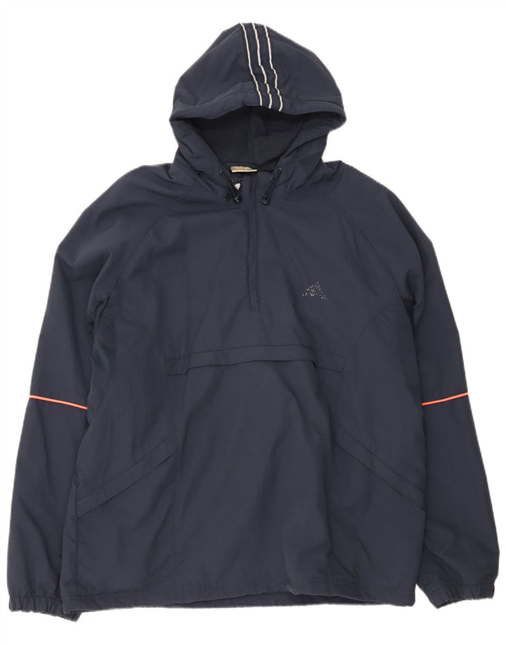 Jachetă Anorak cu glugă Adidas pentru bărbați Marea Britanie 42/44 Poliester mare bleumarin