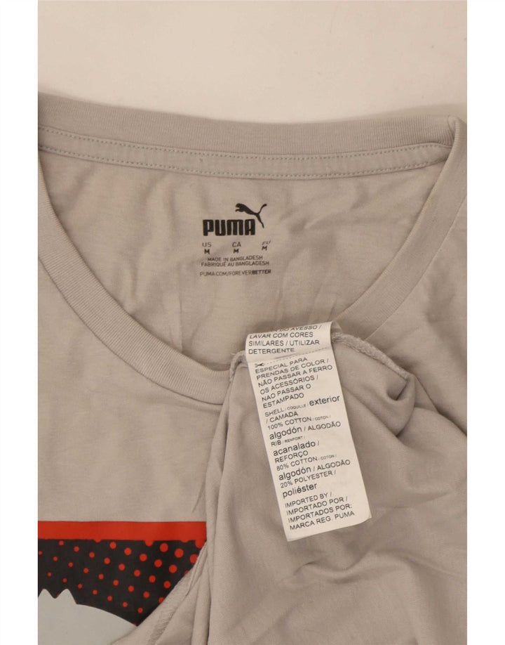 Tricou grafic pentru bărbați Puma Top, bumbac, gri mediu
