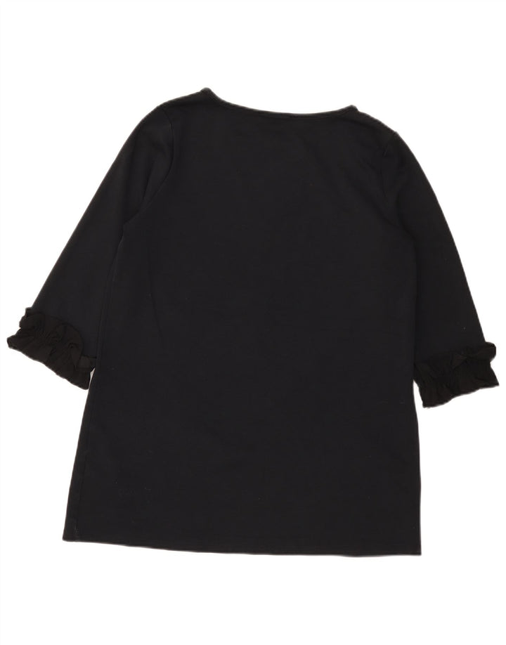 Top cu tunică cu mâneci 3/4 pentru femei Marks & Spencer UK 12 bumbac mediu negru