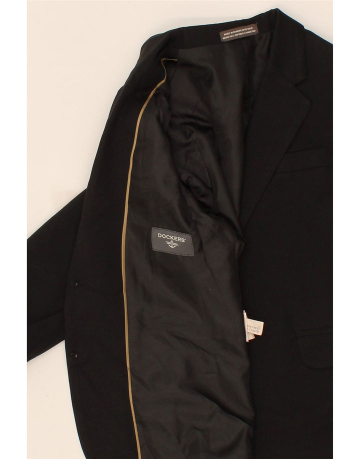 DOCKERS Boys 2 Button Blazer Jacket 6-7 Years Black Polyester Vintage Dockers and Second-Hand Dockers from Messina Hembry 