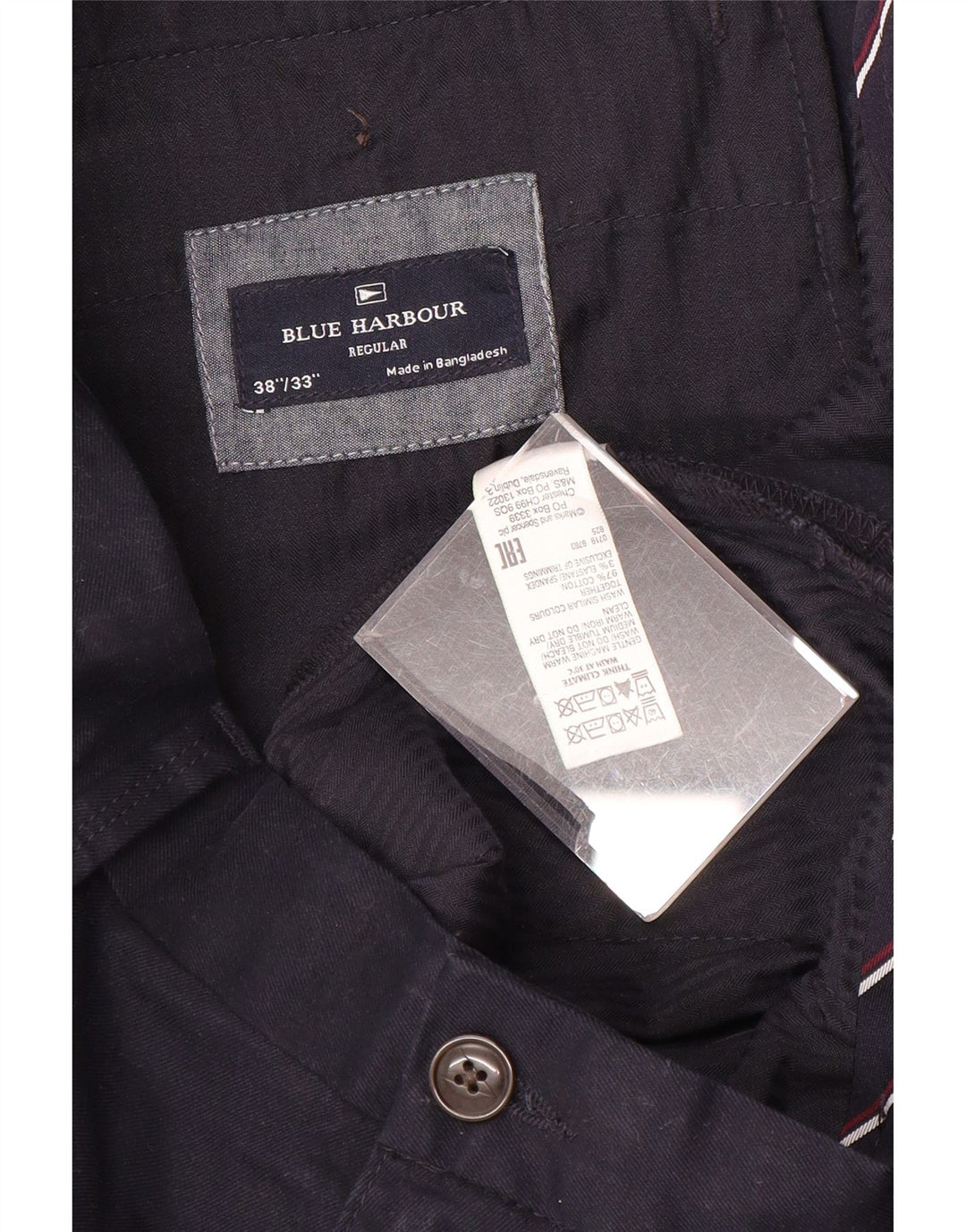 Pantaloni chino obișnuiți Blue Harbour pentru bărbați Marks & Spencer L38 L33 bleumarin