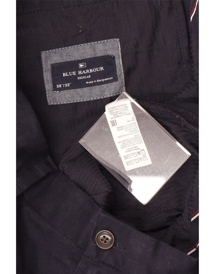 Pantaloni chino obișnuiți Blue Harbour pentru bărbați Marks & Spencer L38 L33 bleumarin