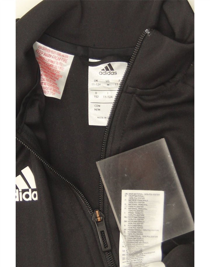 Jachetă de trening pentru fete Adidas 11-12 ani poliester negru