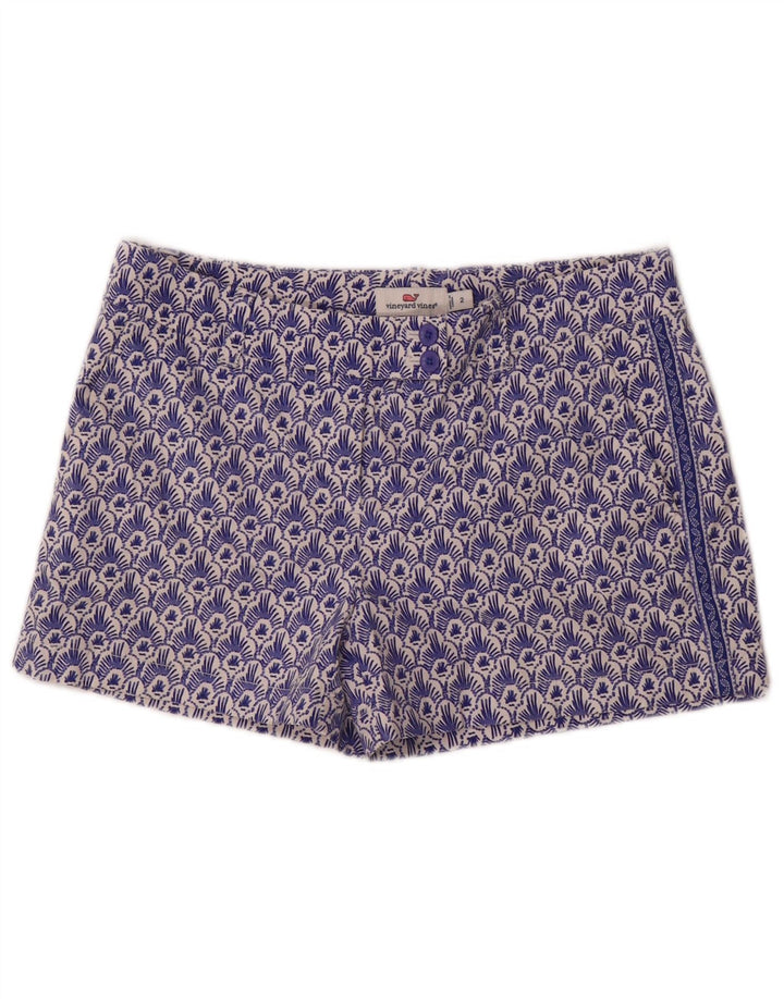 VINEYARD VINES Womens Abstract Pattern Casual Shorts US 2 XS W30  Blue
