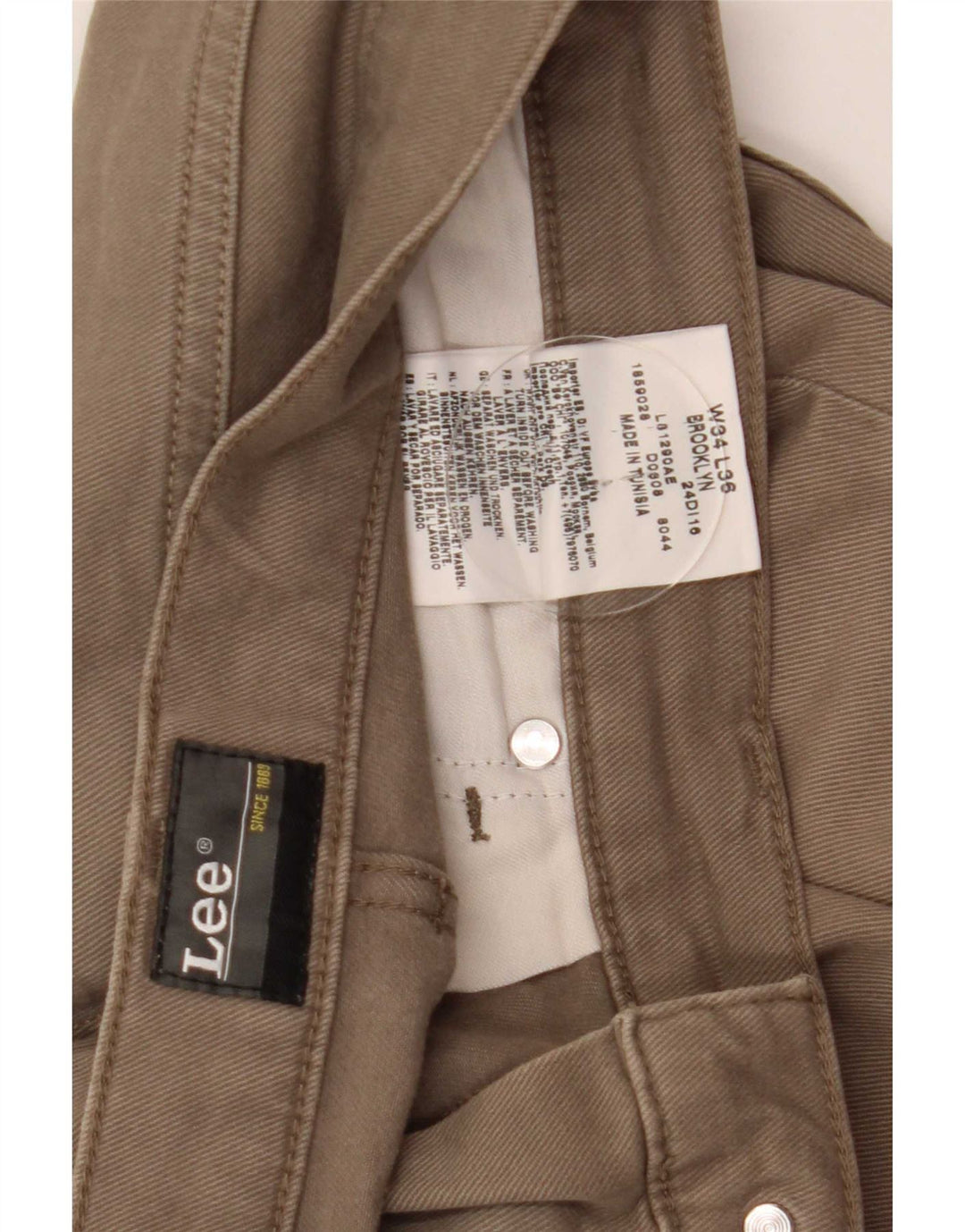 Blugi Lee Brooklyn Straight pentru bărbați W34 L33 bumbac bej