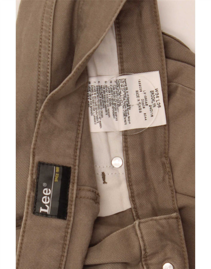 Blugi Lee Brooklyn Straight pentru bărbați W34 L33 bumbac bej