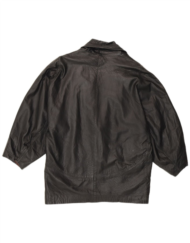 Jachetă de piele vintage pentru femei UK 16, mare, neagră