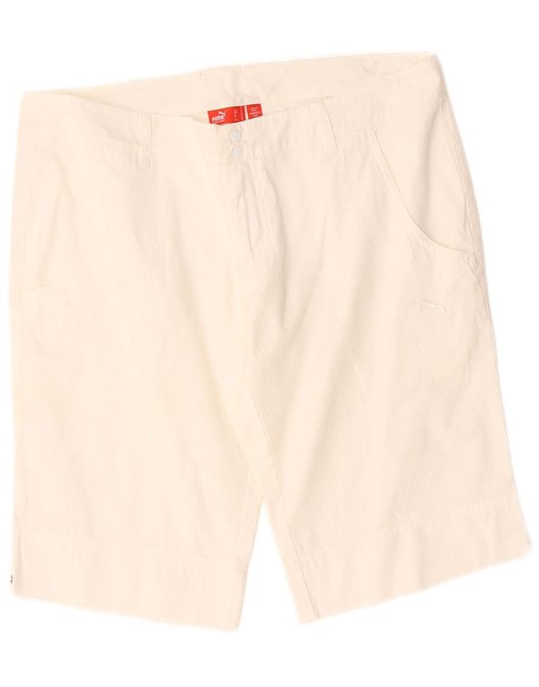 Pantaloni scurti casual Puma pentru femei UK 12 Medium W34 White Pinstripe