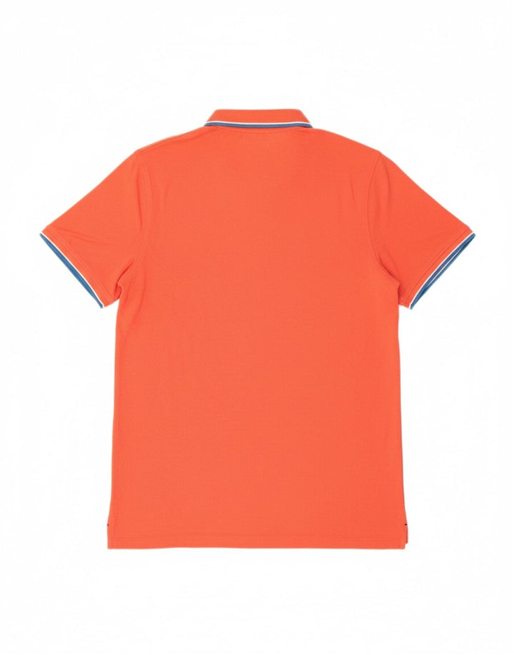 JACK & JONES Mens Polo Shirt Large Orange Cotton