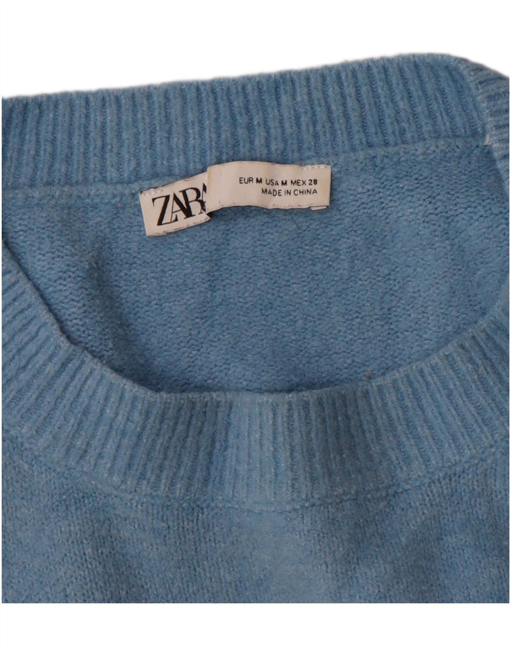 Pulover pentru bărbați Zara, cu decolteu, albastru mediu