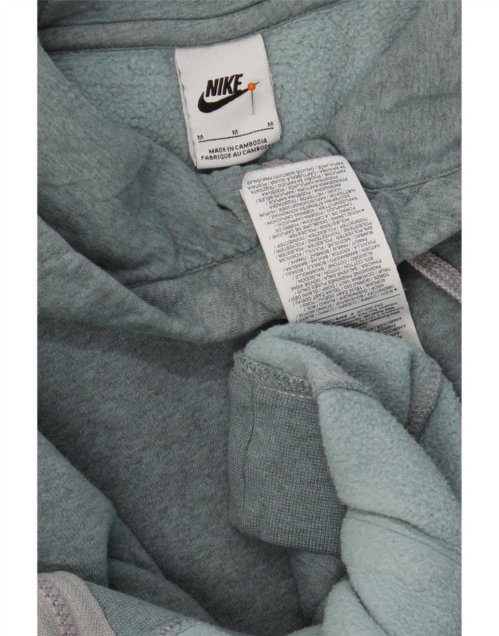 NIKE Womens Oversized Zip Hoodie Sweater UK 14 Medium Grey Cotton Vintage Nike and Second-Hand Nike from Messina Hembry 