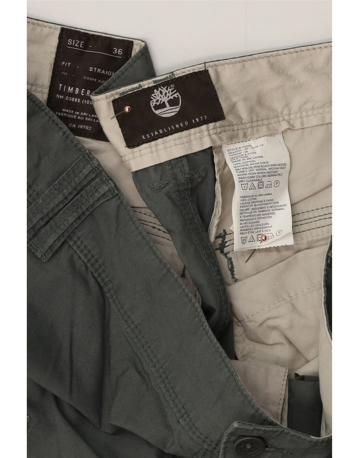 Pantaloni cargo drepti pentru bărbați TIMBERLAND L36 L34 bumbac verde