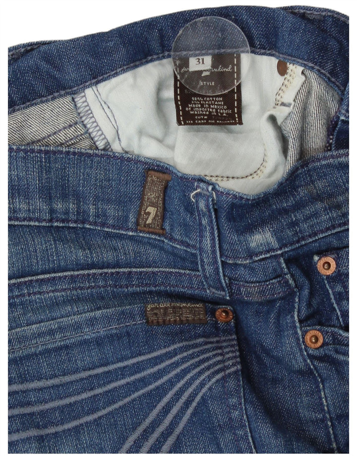 7 For All Mankind Pantaloni scurți din denim pentru femei W31 Bumbac albastru mediu