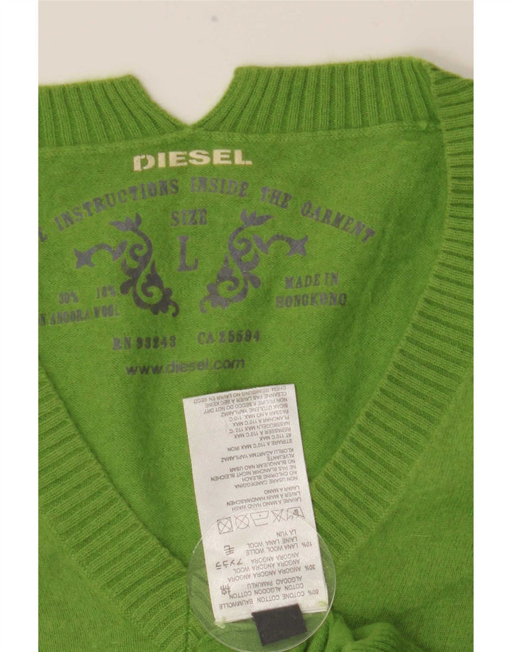 Pulover cu decolteu în V Diesel pentru bărbați, bumbac verde mare