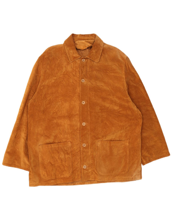 Jachetă vintage pentru bărbați din piele intoarsa UK 42 XL din piele bej