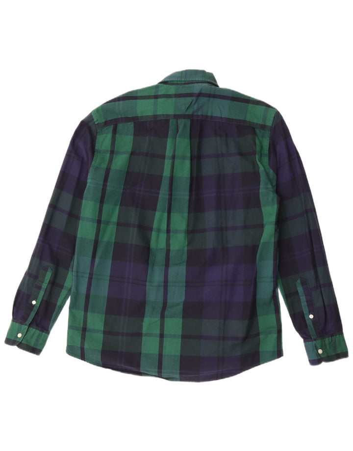 Tommy Hilfiger Mens Regular Fit Shirt Large Green Plaid