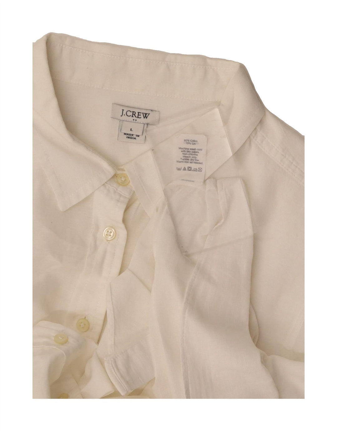 J. CREW Womens Front Tie Shirt UK 16 Large White Cotton Vintage J. Crew and Second-Hand J. Crew from Messina Hembry 
