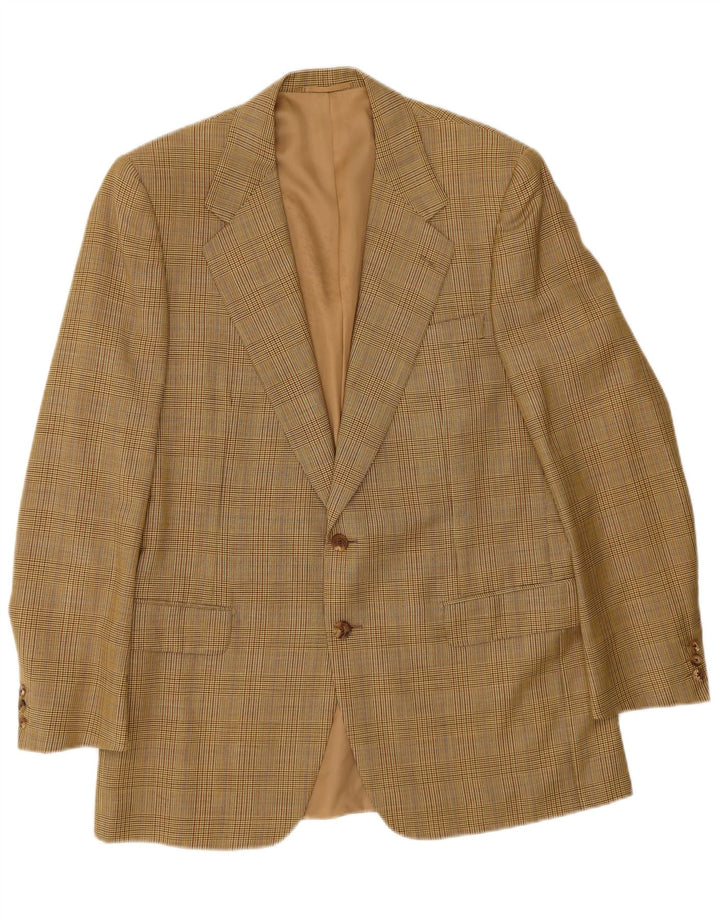 Blazer Gieves & Hawkes pentru bărbați, cu 2 nasturi, UK 42 XL, lână maro cu picioare de găină