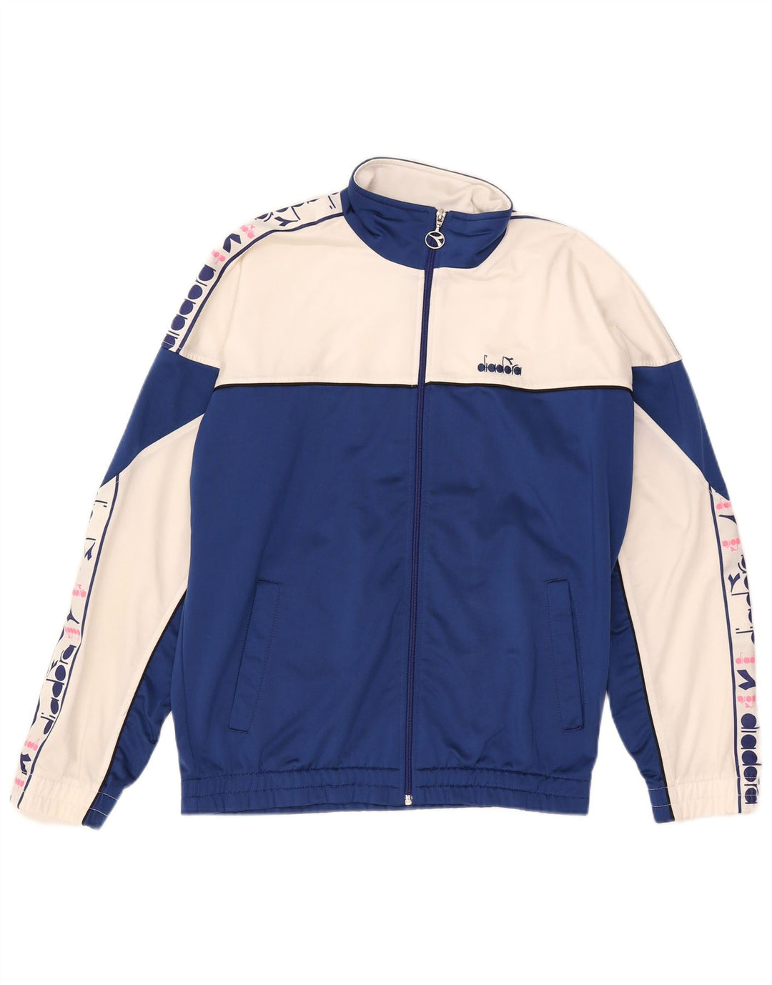 Jachetă de top pentru trening grafic Diadora pentru bărbați UK 38 Medium Blue Colorblock