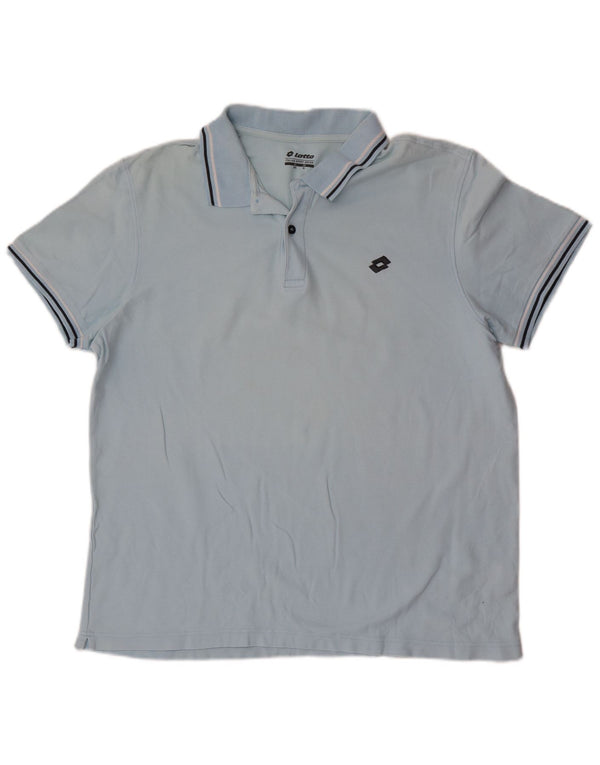 Tricou polo pentru bărbați Lotto XL cu dungi albastre