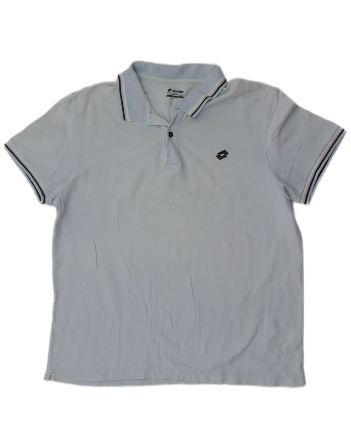 Tricou polo pentru bărbați Lotto XL cu dungi albastre