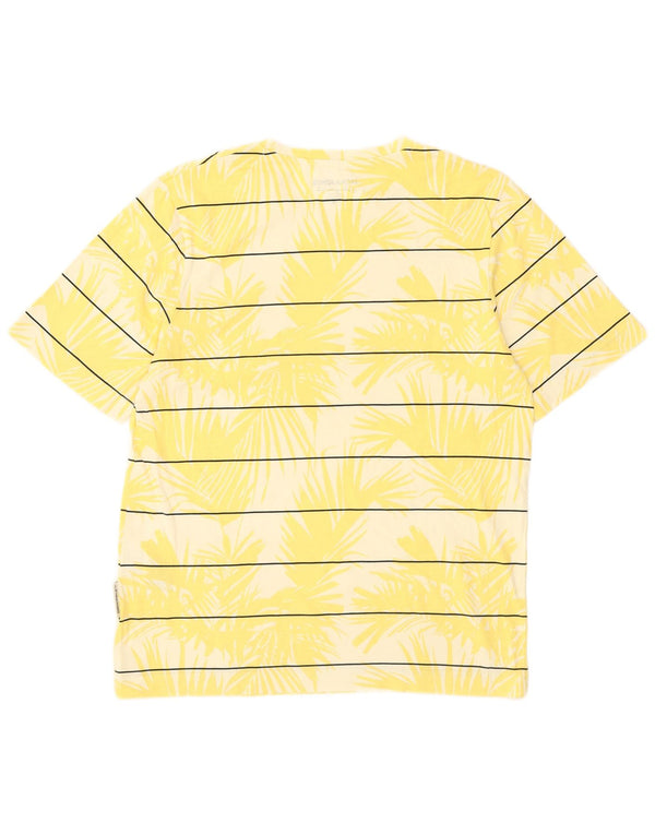 Tricou Jack & Jones pentru bărbați Top mic din bumbac cu dungi galbene hawaian