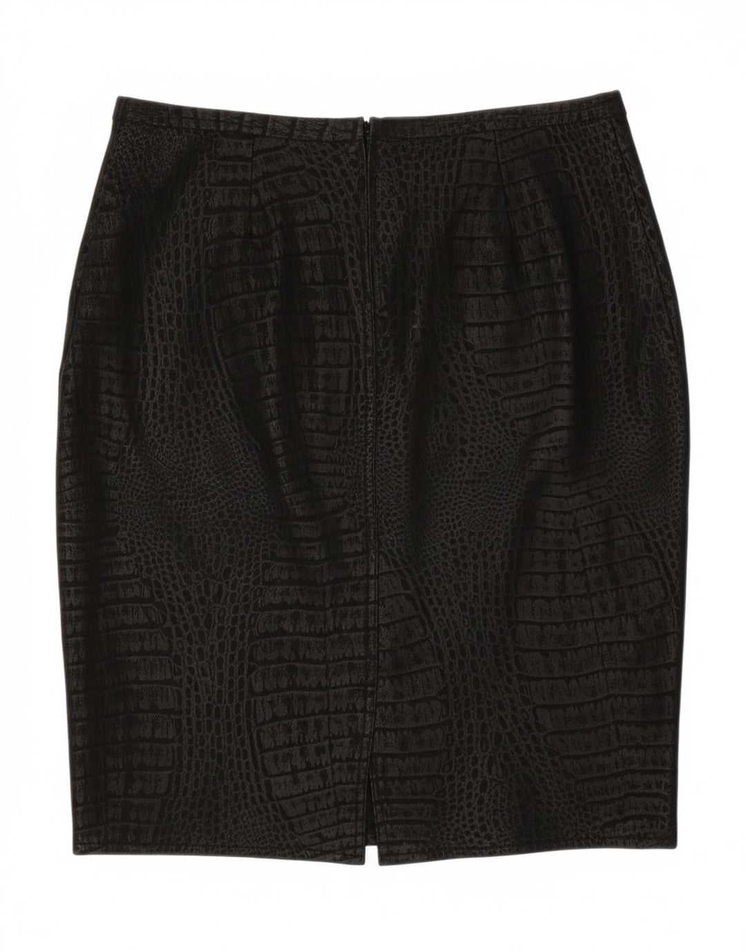 VINTAGE Womens Leather Skirt W30 Medium  Black Animal Print Vintage Vintage and Second-Hand Vintage from Messina Hembry 