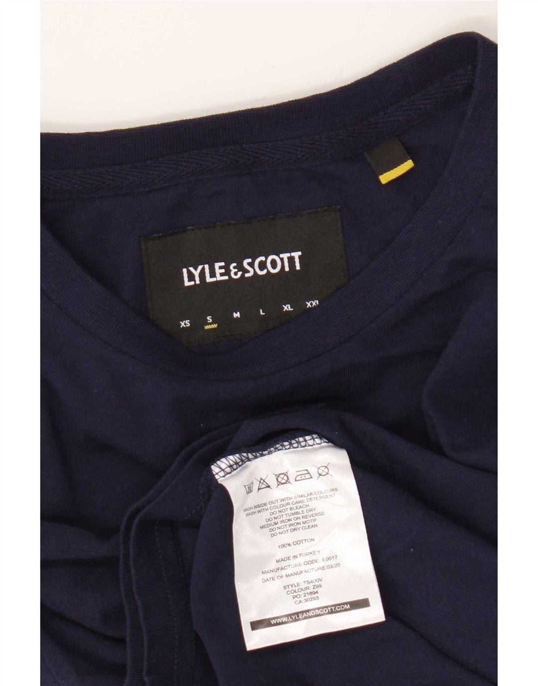 Tricou pentru bărbați Lyle & Scott Top mic din bumbac bleumarin